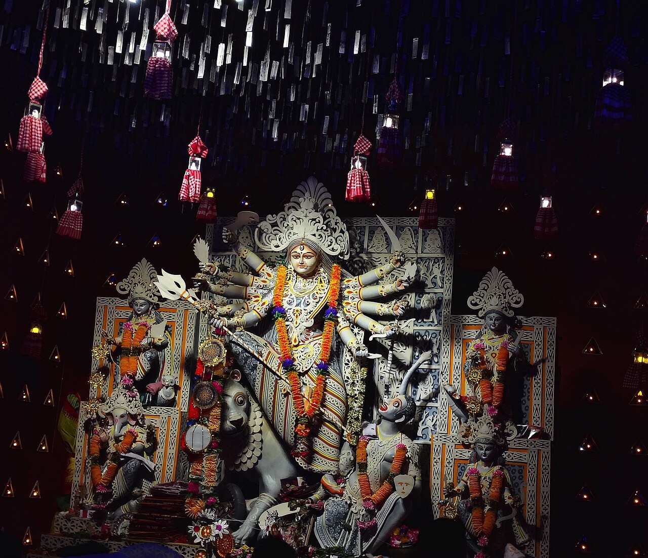 Durga Pratima with traditional decoration